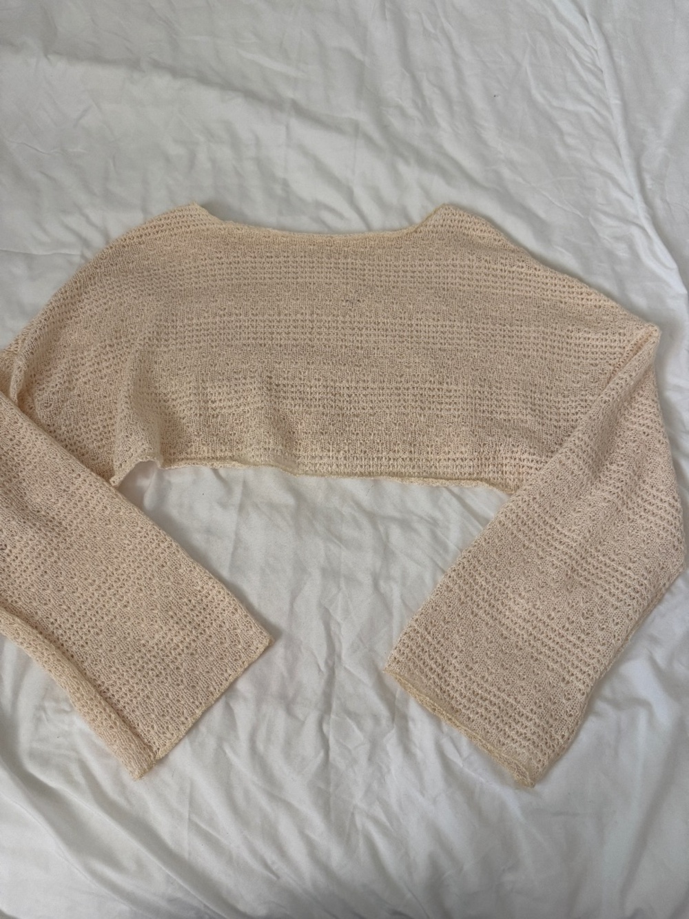 open knit crop long sleeve top   size large   details:  -NWOT -crop fit